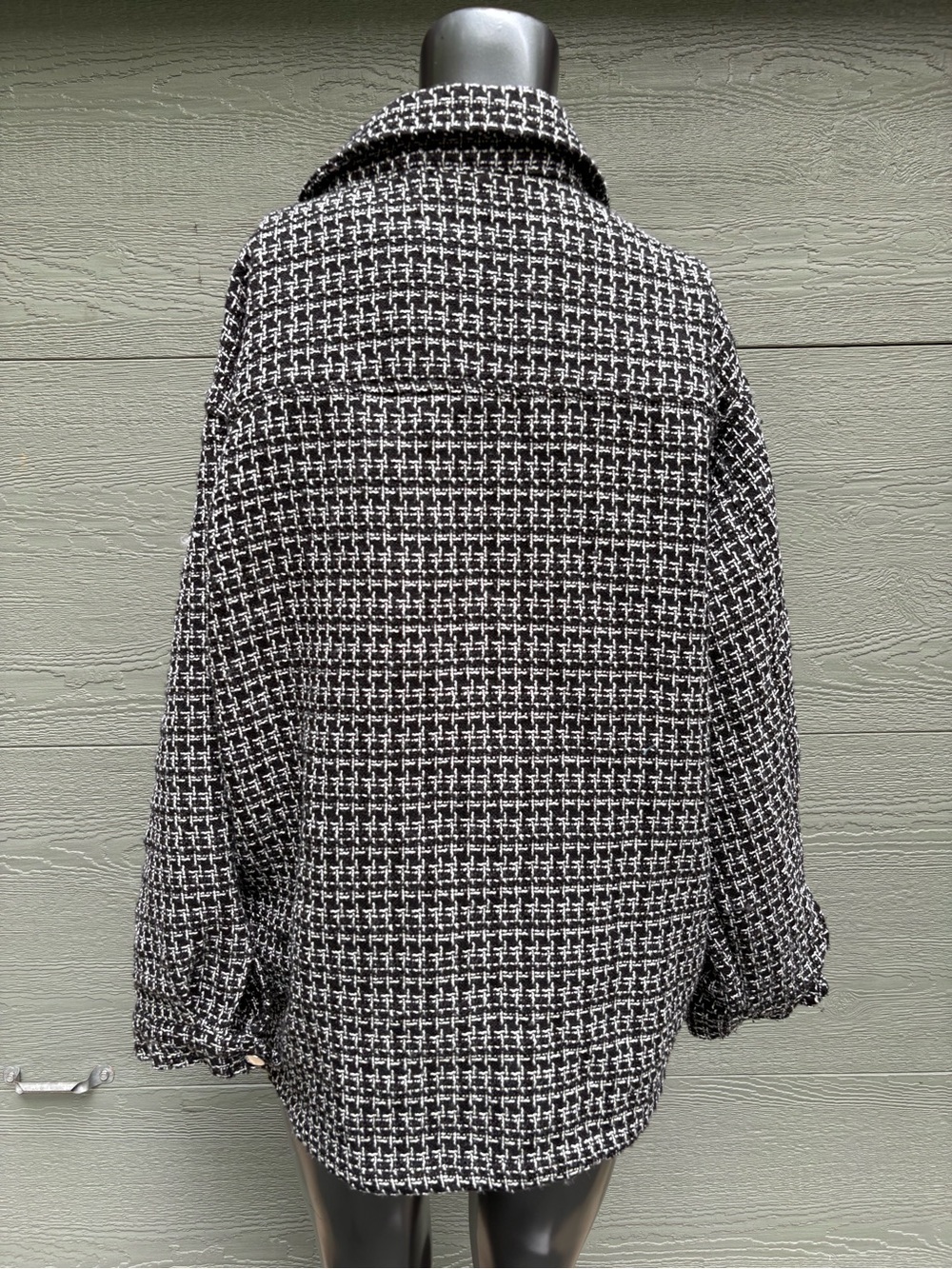Stoosh Black and White Tweed Shacket - Picture 3 of 6